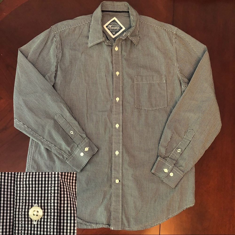 Black Checkered Button-Down Shirt - image 1